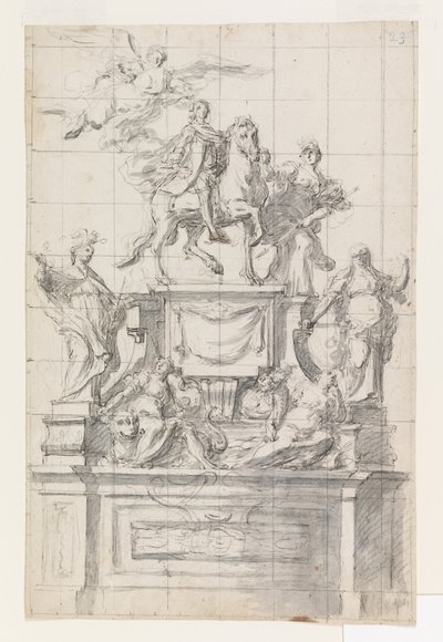 Ontwerp voor een Monument voor Keizer Karel VI van Napels door Baldassare De Caro